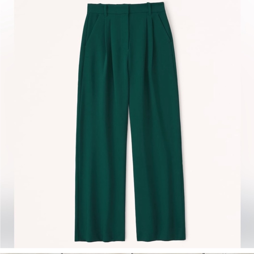 Sophisticated Green Wide-Leg Trousers